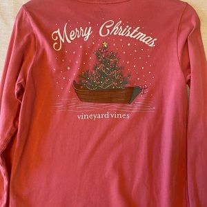 Vineyard Vines Boys Christmas Tree Longsleeve Tshirt Medium 12-14